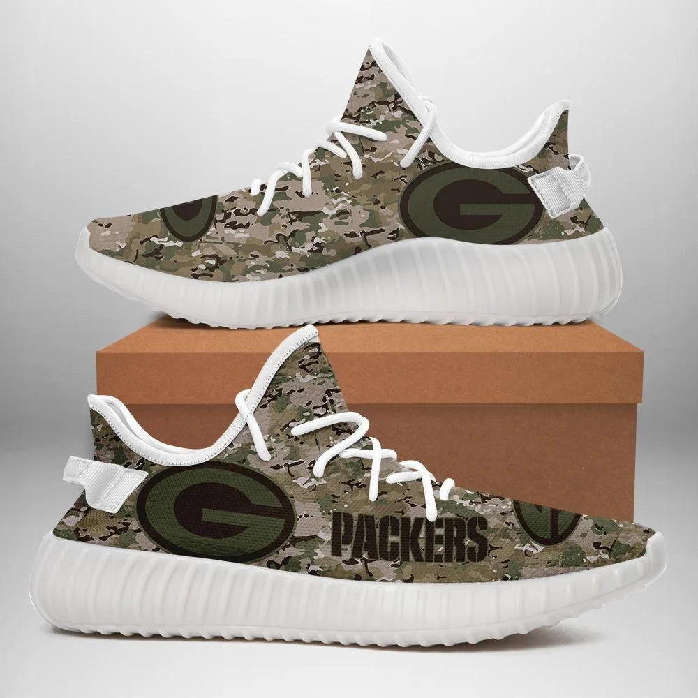 Green Bay Packers U.S. Military Camouflage Custom Shoes Sport Sneakers Green Bay Packers Yeezy Boost 350