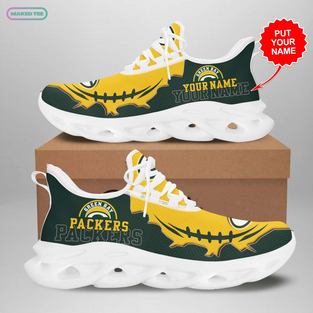Green Bay Packers Yezy Running Sneakers 286