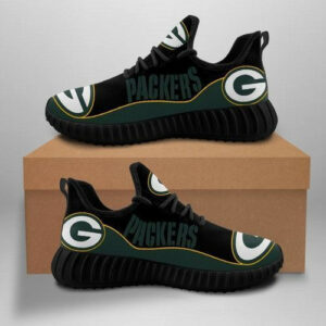 Green Bay Packers yeezy sneakers black running shoe nfl custom 50z66