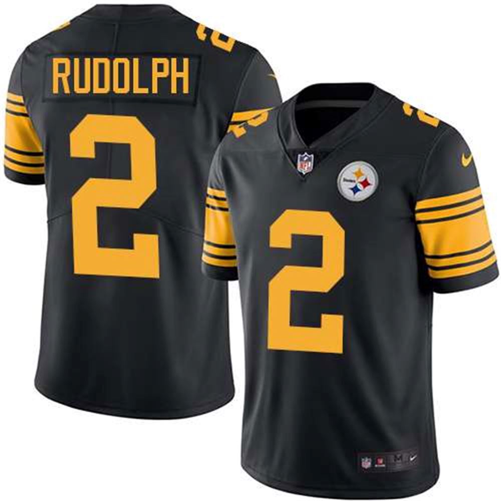 Pittsburgh Steelers #2 Mason Rudolph Black Color Rush Limited Stitched NFL Jersey