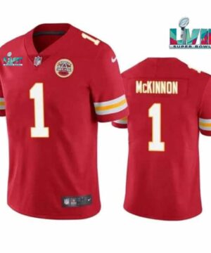 Kansas City Chiefs 1 Jerick McKinnon Red Super Bowl LVII Patch Vapor Untouchable Limited Stitched Jersey