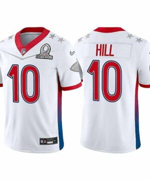 Kansas City Chiefs 10 Tyreek Hill 2022 White Pro Bowl Stitched Jersey