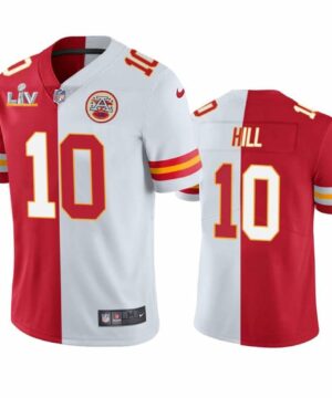 Kansas City Chiefs 10 Tyreek Hill Red White 2021 Super Bowl LV Vapor Limited Stitched NFL Jersey