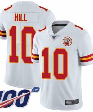 Kansas City Chiefs 10 Tyreek Hill White Stitched Football 100th Season Vapor Limited Jersey