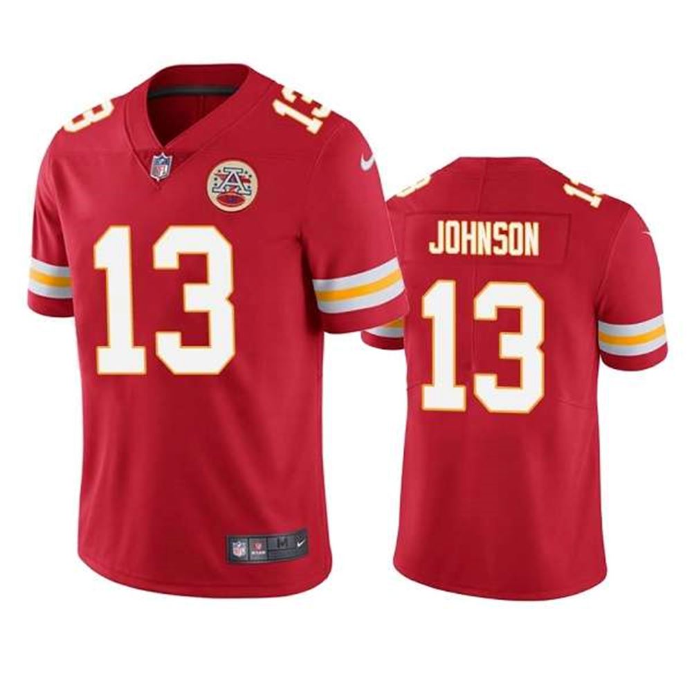 Kansas City Chiefs #13 Nazeeh Johnson Red Vapor Untouchable Limited Stitched Football Jersey