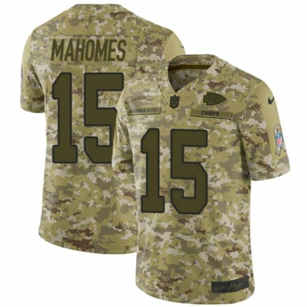 Kansas City Chiefs 15 Patrick Mahomes 2018 Camo Salute To Service Limited Stitched NFL Jersey