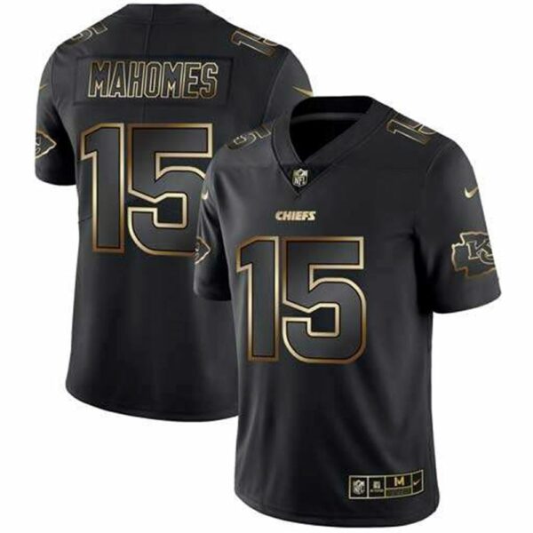Kansas City Chiefs 15 Patrick Mahomes 2019 Black Gold Edition Stitched NFL Jersey