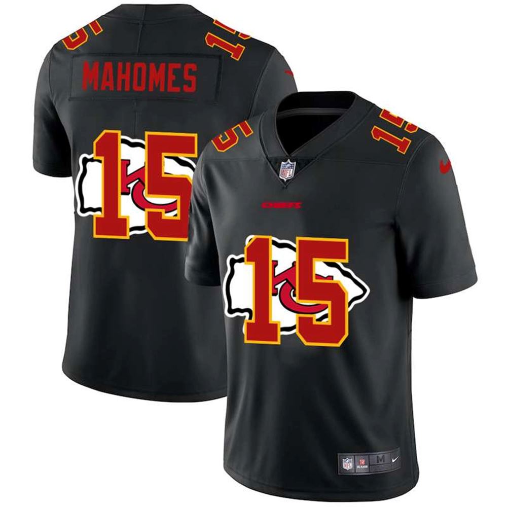 Kansas City Chiefs 15 Patrick Mahomes Black Shadow Jersey Mahomes jersey