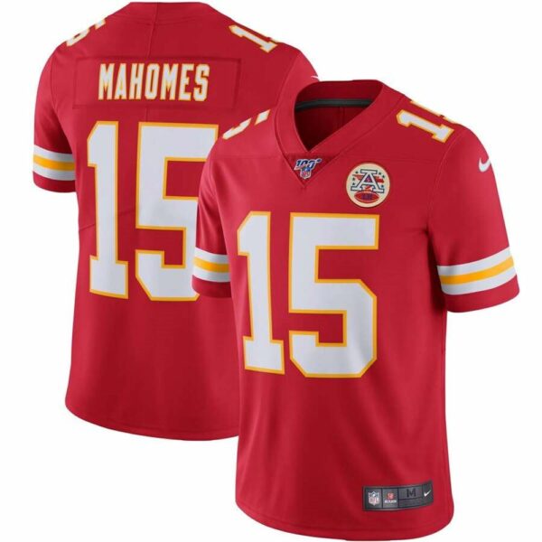 Kansas City Chiefs 15 Patrick Mahomes Red 2019 100th Season Vapor Untouchable Limited Stitched NFL Jersey
