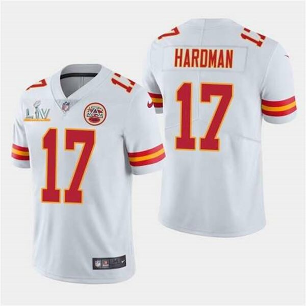 Kansas City Chiefs 17 Mecole Hardman White 2021 Super Bowl LV Stitched NFL Jersey