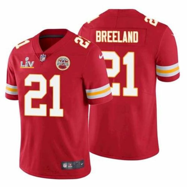 Kansas City Chiefs 21 Bashaud Breeland Red 2021 Super Bowl LV Limited Stitched NFL Jersey