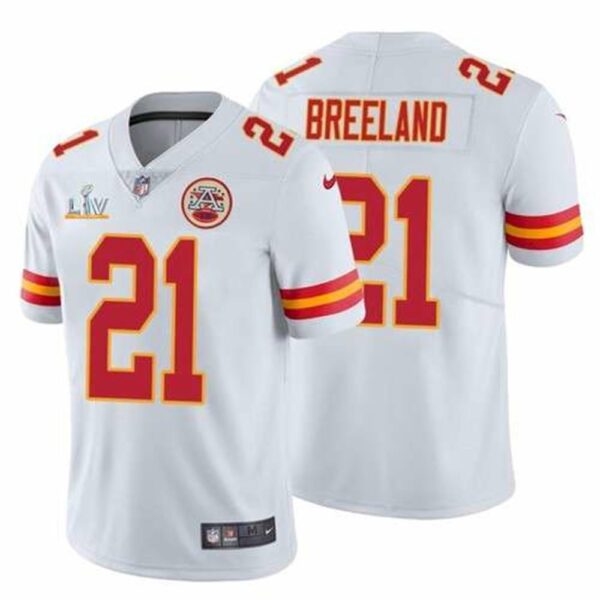 Kansas City Chiefs 21 Bashaud Breeland White 2021 Super Bowl LV Limited Stitched NFL Jersey