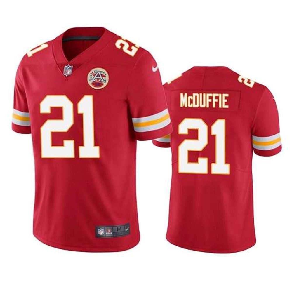 Kansas City Chiefs #21 Trent McDuffie Red Vapor Untouchable Limited Stitched Football Jersey