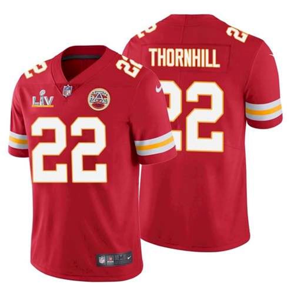 Kansas City Chiefs #22 Juan Thornhill Red 2021 Super Bowl LV Limited Stitched NFL Jersey