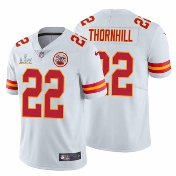 Kansas City Chiefs 22 Juan Thornhill White 2021 Super Bowl LV Limited Stitched NFL Jersey