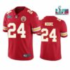 Kansas City Chiefs 24 Skyy Moore Red Super Bowl LVII Patch Vapor Untouchable Limited Stitched Jersey