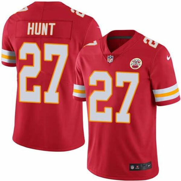 Kansas City Chiefs 27 Kareem Hunt Red Team Color Stitched NFL Vapor Untouchable Limited Jersey