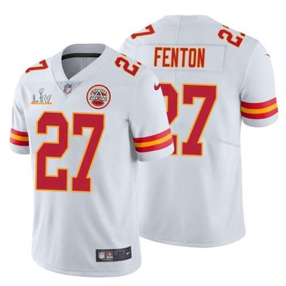 Kansas City Chiefs #27 Rashad Fenton White 2021 Super Bowl LV Limited Stitched NFL Jersey