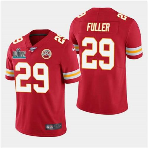 Kansas City Chiefs 29 Kendall Fuller Red Super Bowl LIV With 100th Season Patch Vapor Untouchable Limited Stitched NFL Jersey