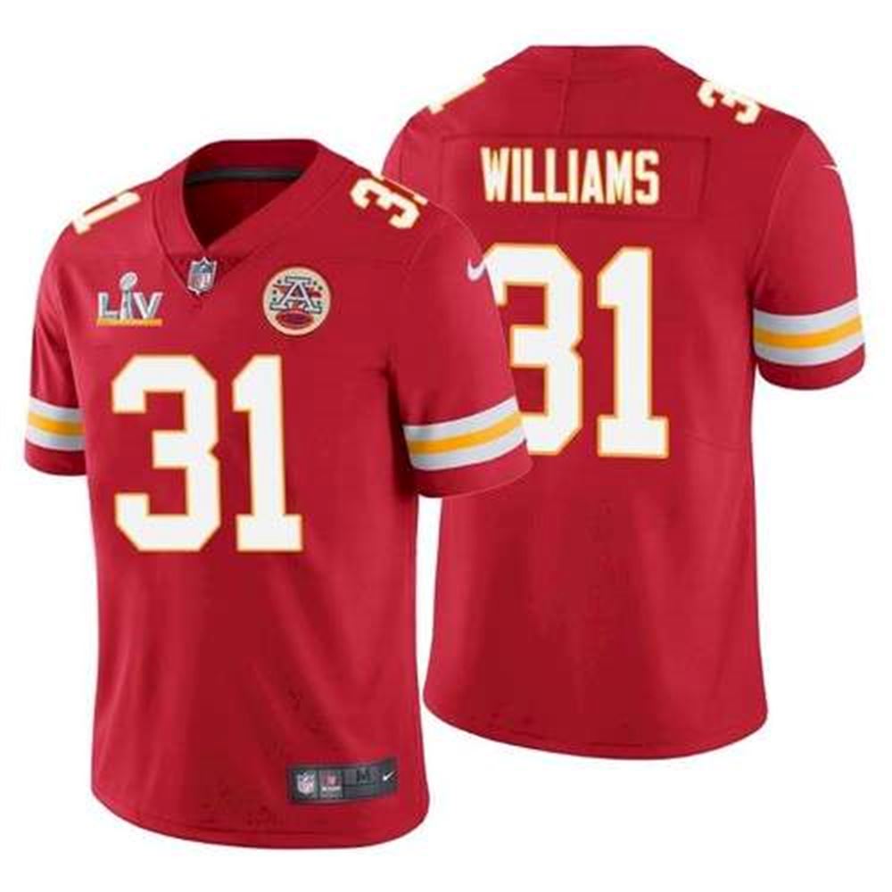 Kansas City Chiefs #31 Darrel Williams Red 2021 Super Bowl LV Limited Stitched NFL Jersey