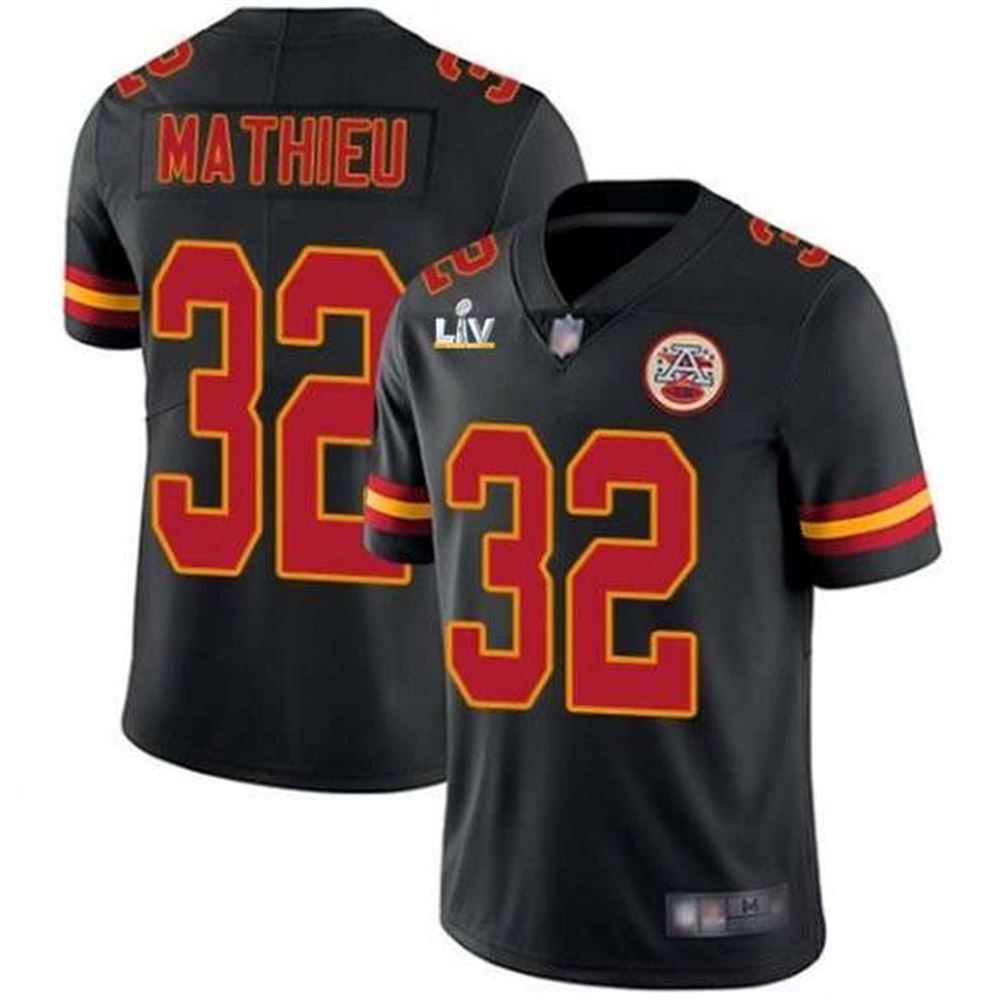 Kansas City Chiefs #32 Tyrann Mathieu Black 2021 Super Bowl LV Stitched NFL Jersey