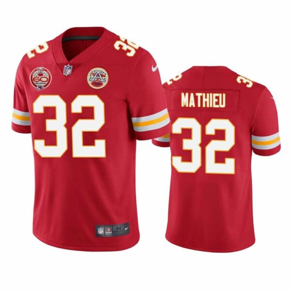 Kansas City Chiefs 32 Tyrann Mathieu Red 2019 60th Anniversary Limited Stitched NFL Jersey