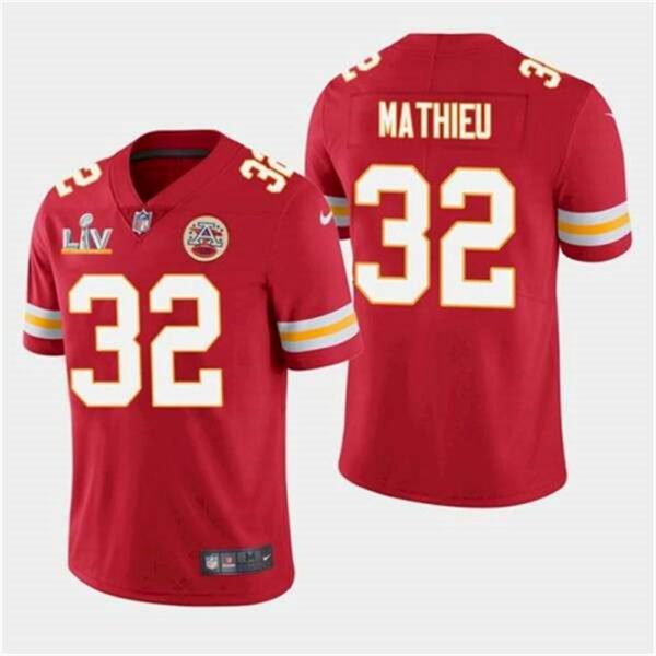 Kansas City Chiefs 32 Tyrann Mathieu Red 2021 Super Bowl LV Stitched NFL Jersey