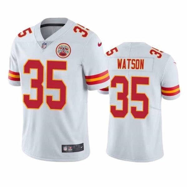 Kansas City Chiefs 35 Jaylen Watson White Vapor Untouchable Limited Stitched Football Jersey