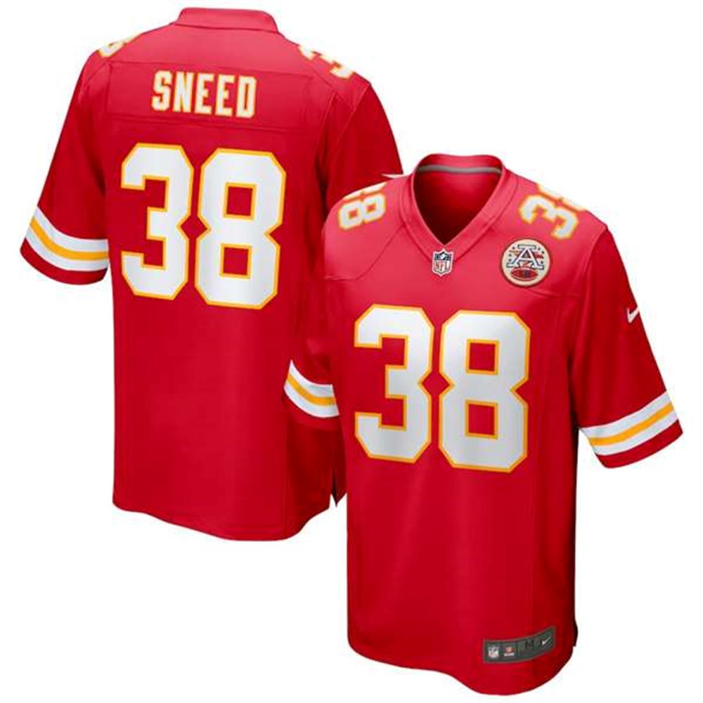 Kansas City Chiefs #38 L'Jarius Sneed Red Stitched Game Jersey