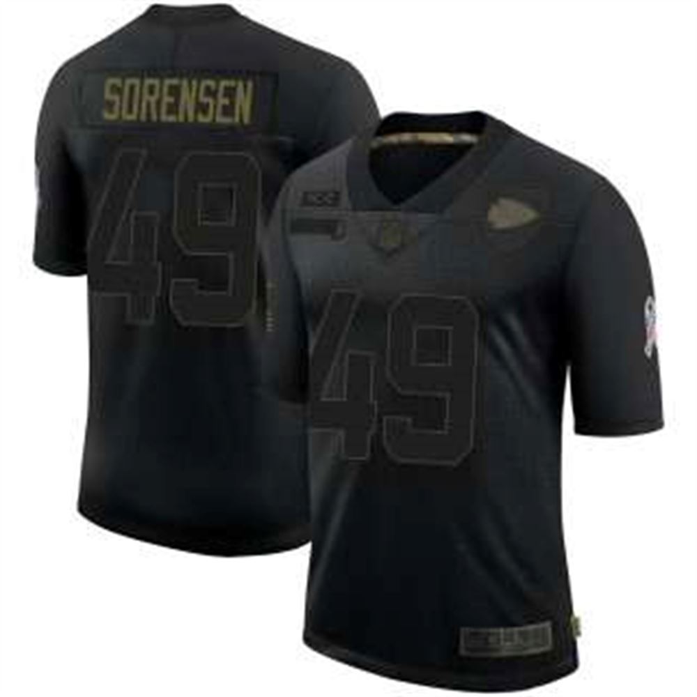 Kansas City Chiefs #49 Daniel Sorensen 2020 Salute To Service Jersey - Limited Black