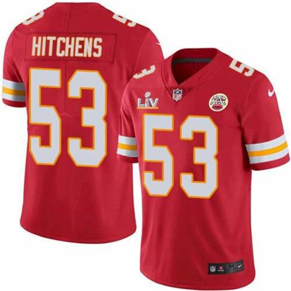 Kansas City Chiefs 53 Anthony Hitchens Red 2021 Super Bowl LV Limited Stitched NFL Jersey