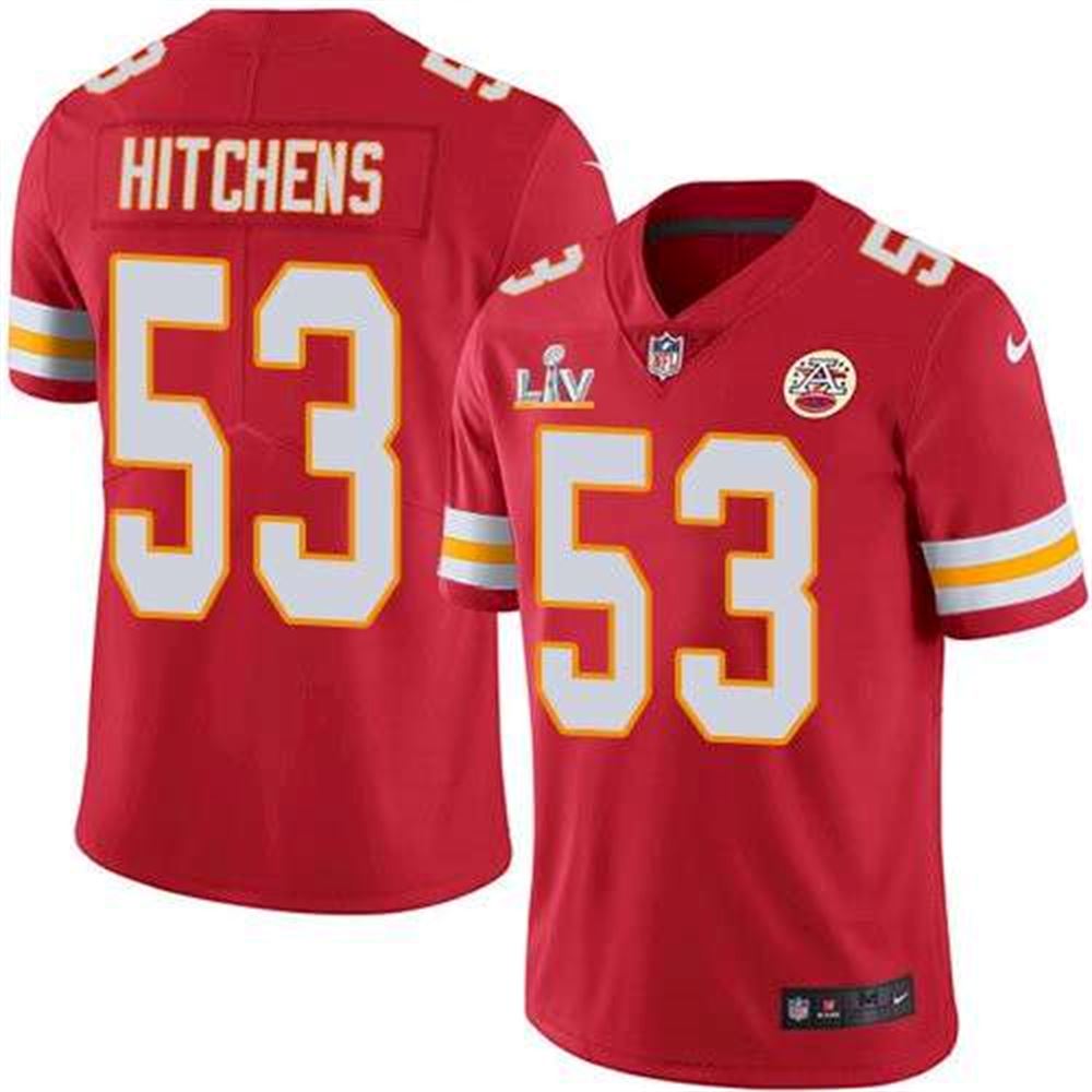 Kansas City Chiefs #53 Anthony Hitchens Red 2021 Super Bowl LV Limited Stitched NFL Jersey