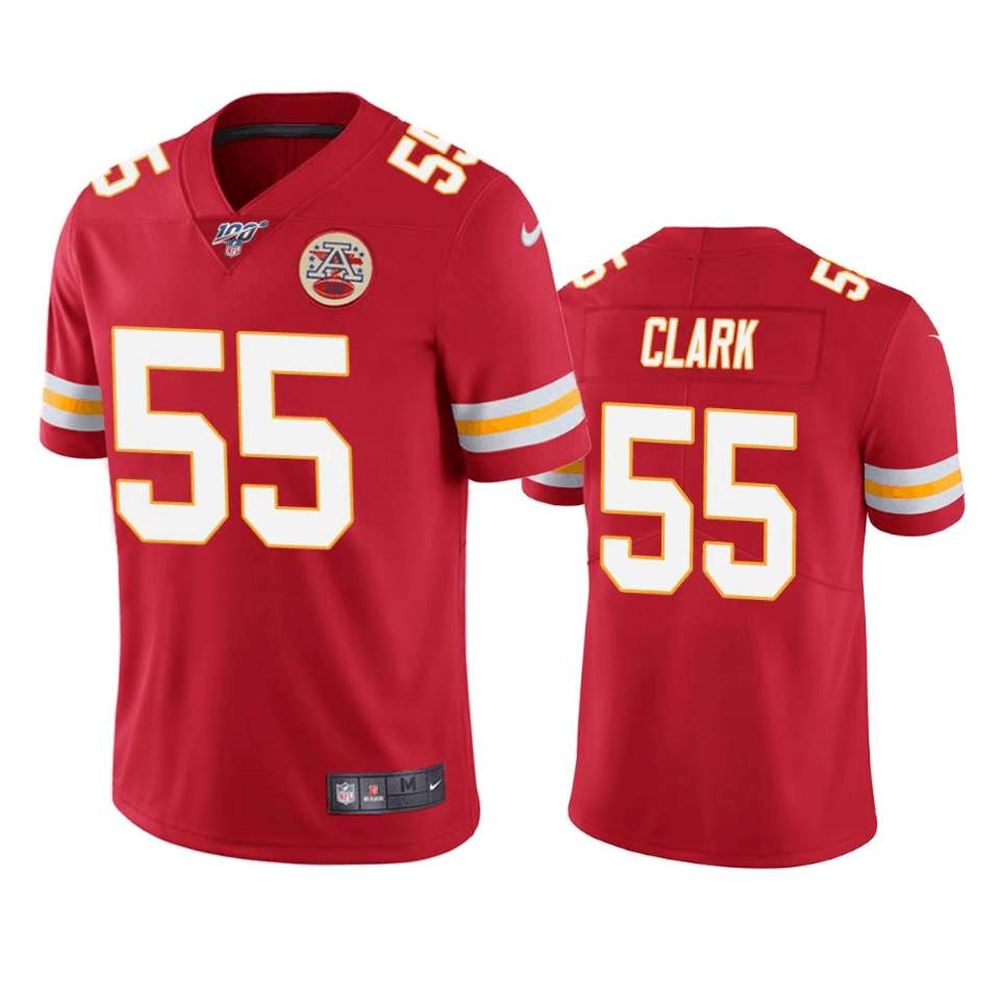 Kansas City Chiefs #55 Frank Clark Red 2019 100th Season Vapor Untouchable Limited Stitched NFL Jersey