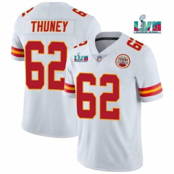Kansas City Chiefs 62 Joe Thuney White Super Bowl LVII Patch Vapor Untouchable Limited Stitched Jersey