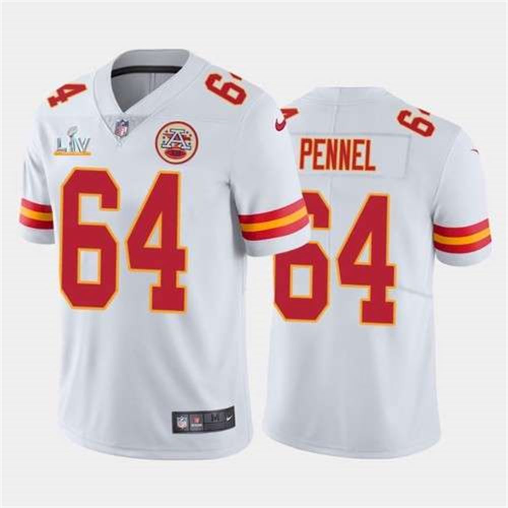 Kansas City Chiefs #64 Mike Pennel White 2021 Super Bowl LV Limited Stitched NFL Jersey