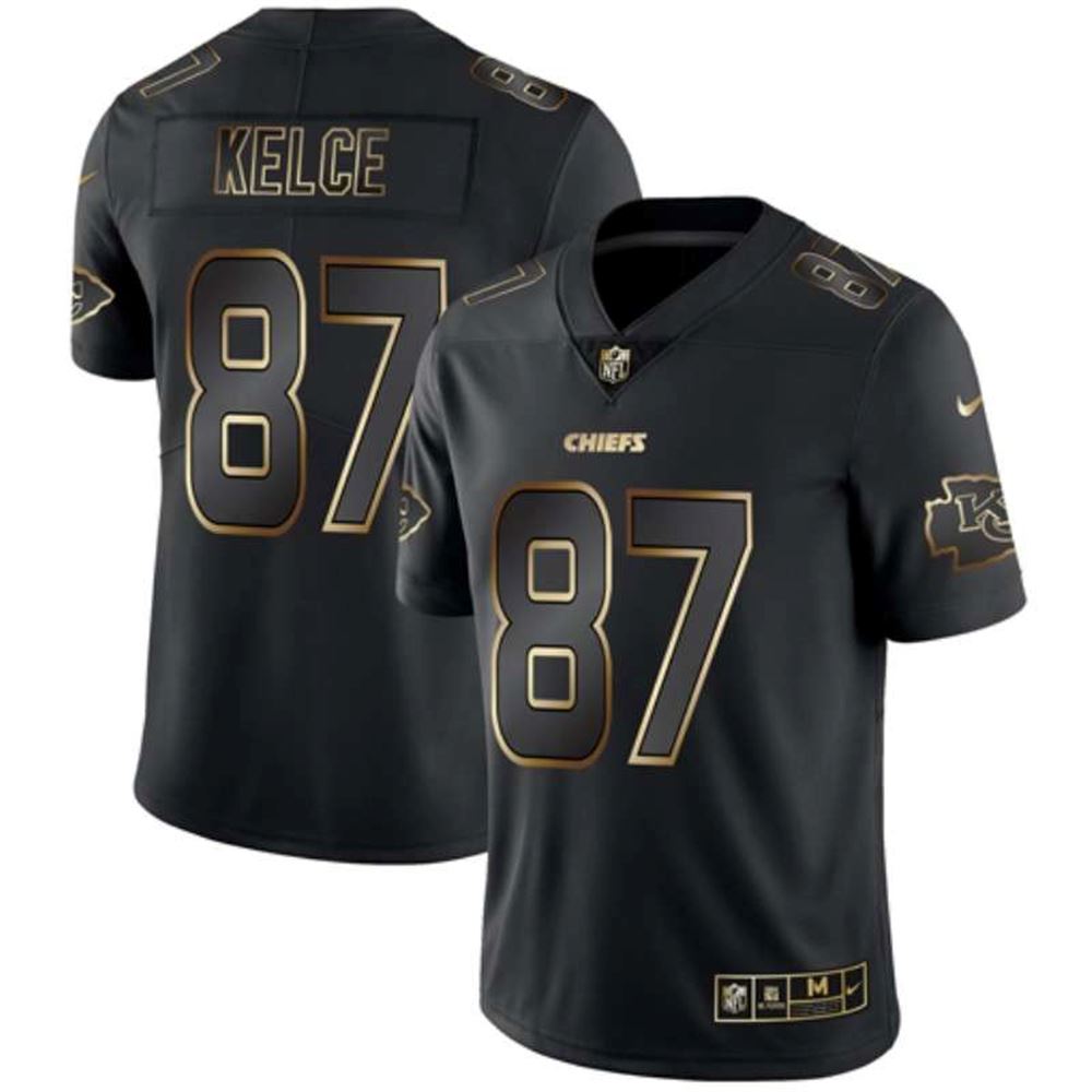 Travis Kelce 2019 Black Gold Edition Stitched NFL Jersey