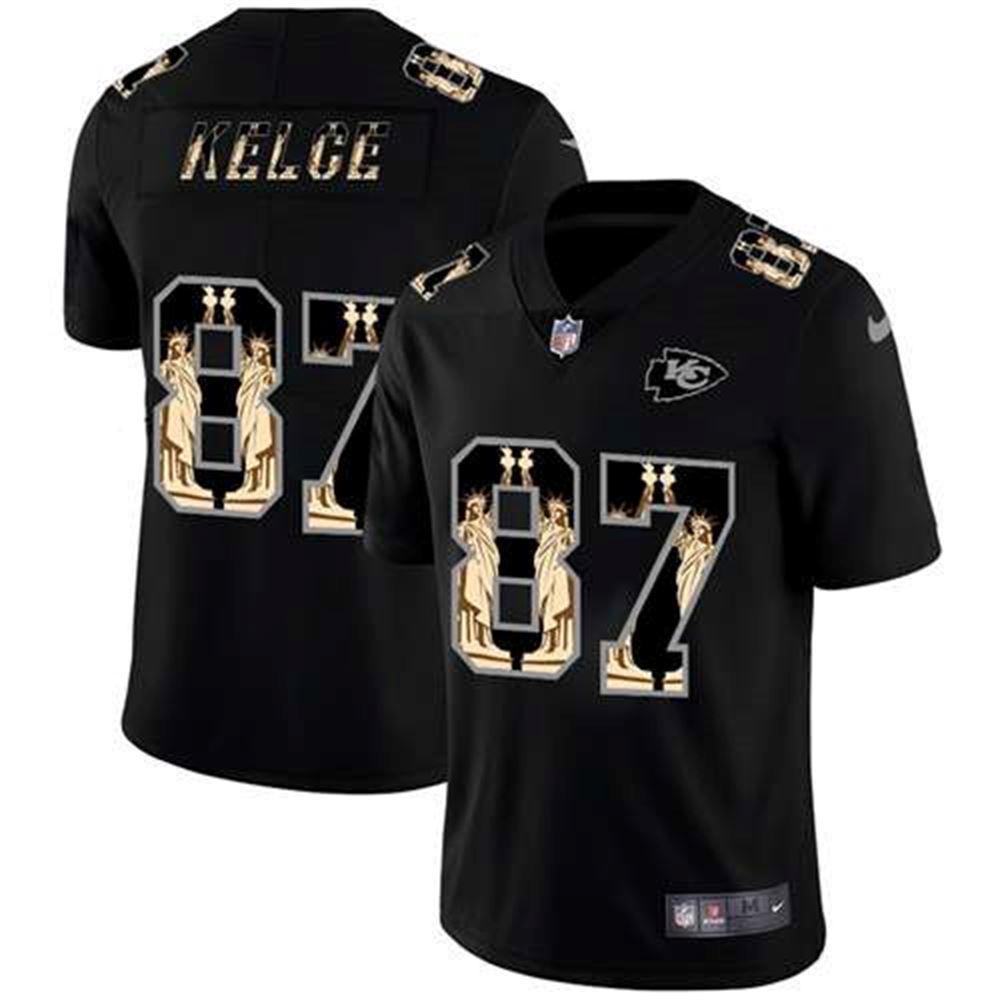 Travis Kelce 2019 Black Statue Of Liberty Limited Stitched NFL Jersey