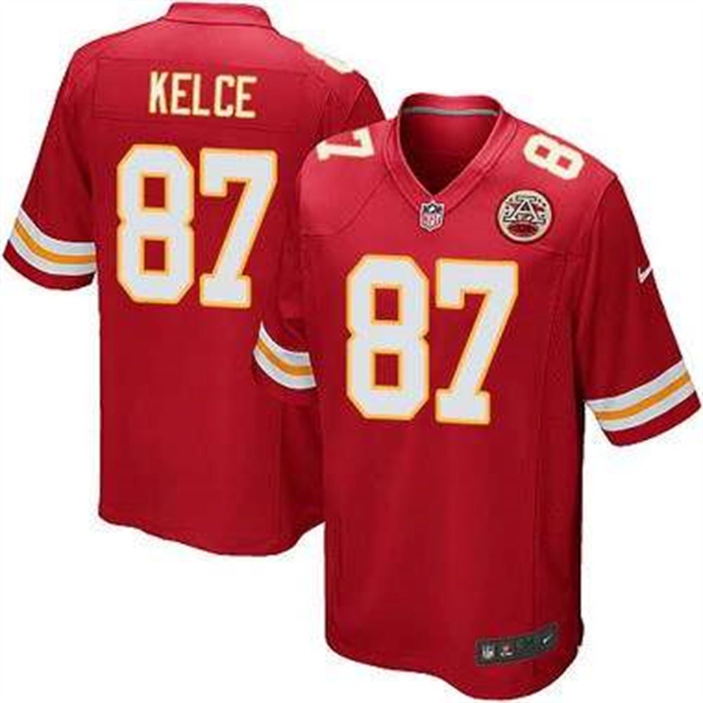 Travis Kelce Red Team Color NFL Game Jersey