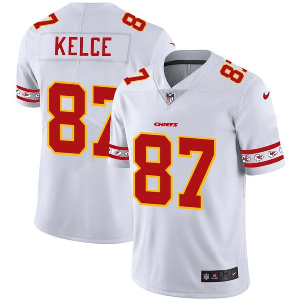 Travis Kelce White 2019 Team Logo Cool Edition Stitched NFL Jersey