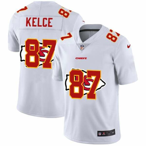 Kansas City Chiefs 87 Travis Kelce White Stitched NFL Jersey