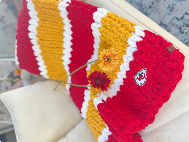 Kansas City Chiefs Hand knit Blanket