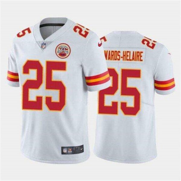 Kansas City Chiefs White 25 Clyde Edwards Helaire Vapor Untouchable Limited Stitched NFL Jersey