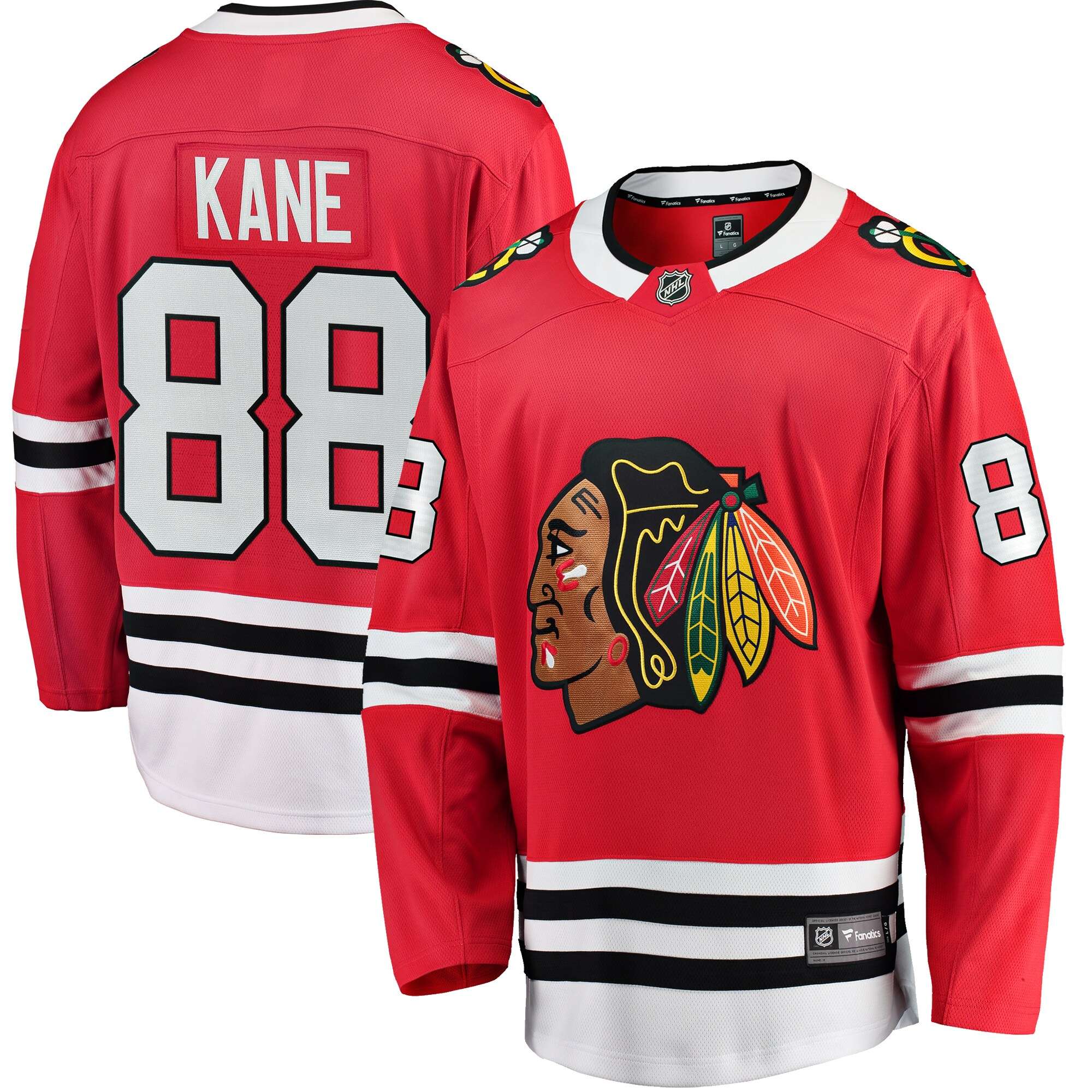 Men's Chicago Blackhawks Patrick Kane Fanatics Branded Red Breakaway Player Jersey
