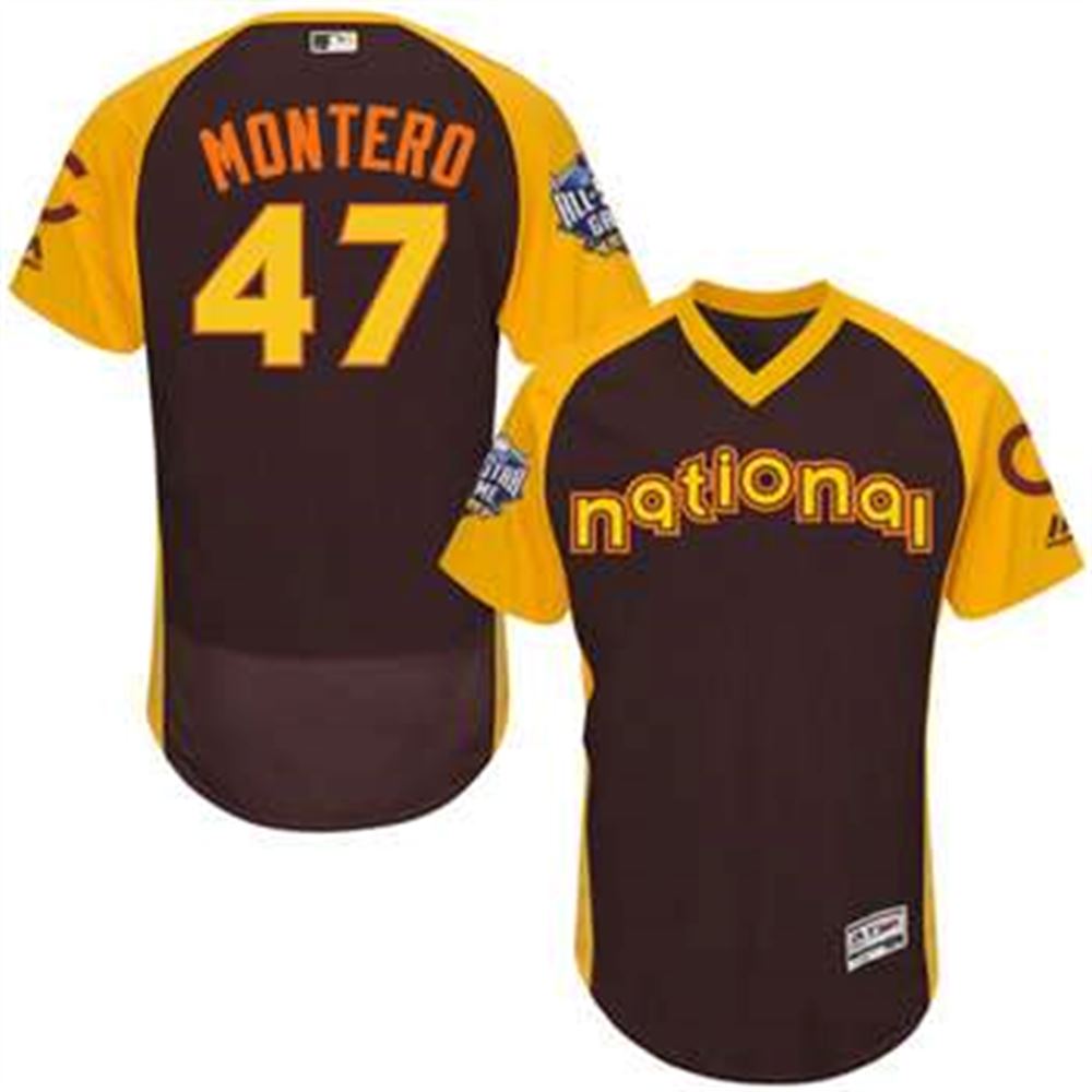 Miguel Montero Brown 2016 All-Star Jersey - Men's National League Chicago Cubs #47 Flex Base Majestic MLB Collection Jersey