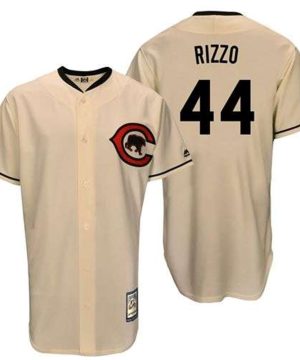 Mitchell And Ness Cubs 44 Anthony Rizzo Cream Throwback Stitched MLB Jersey