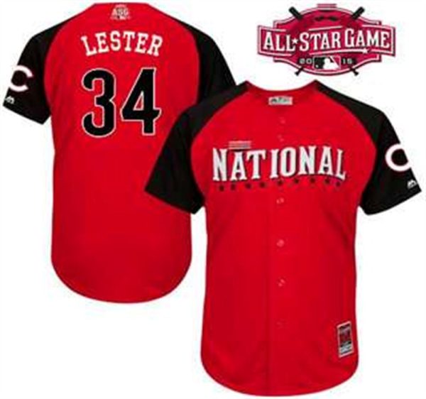 National League Chicago Cubs 34 Jon Lester Red 2015 All Star Game Player Jersey