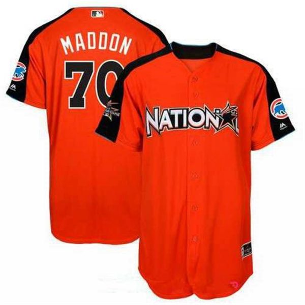 National League Chicago Cubs 70 Joe Maddon Majestic Orange 2017 MLB All Star Game Home Run Derby Player Jersey