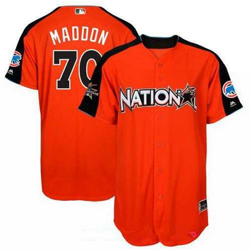 National League Chicago Cubs #70 Joe Maddon Majestic Orange 2017 MLB All-Star Game Home Run Derby Player Jersey