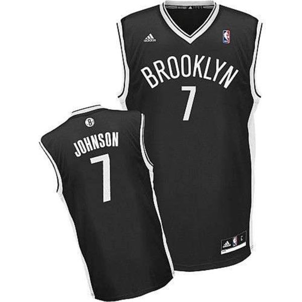 Nets 7 Joe Johnson Black Road Revolution 30 Stitched NBA Jersey 1