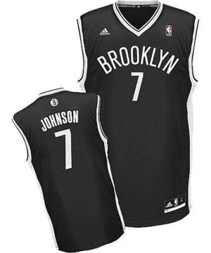 Nets 7 Joe Johnson Black Road Revolution 30 Stitched NBA Jersey